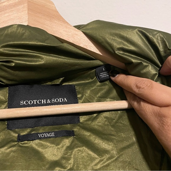 Free People Scotch & Soda Voyage Green Metallic Puffer, Size Large - Picture 5 of 6